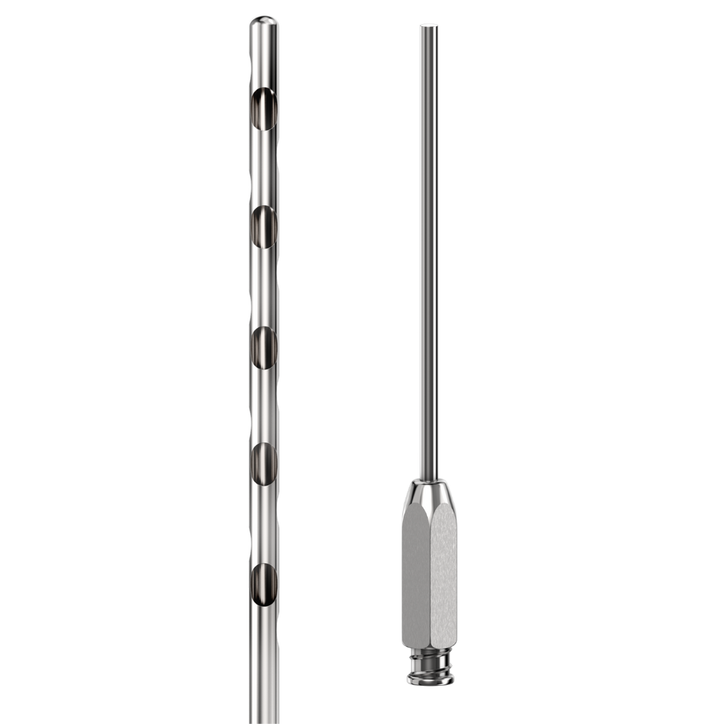 Bevel fifteen port cannula luer hub